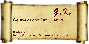Gaunersdorfer Kanut névjegykártya
